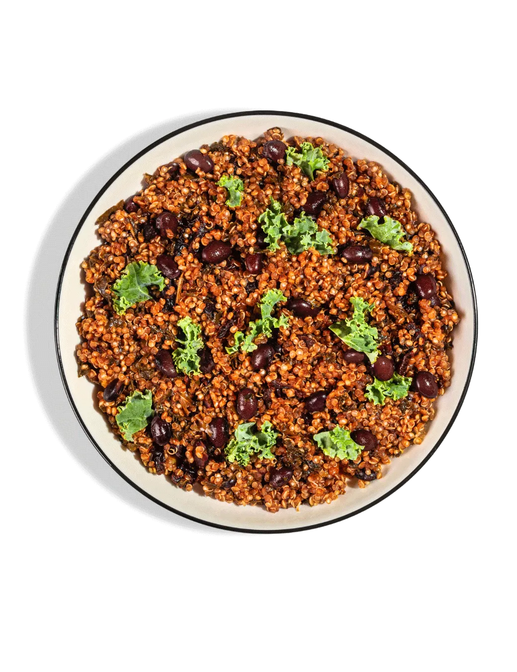 Burrito bowl with quinoa and dried tomatoes